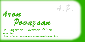 aron povazsan business card